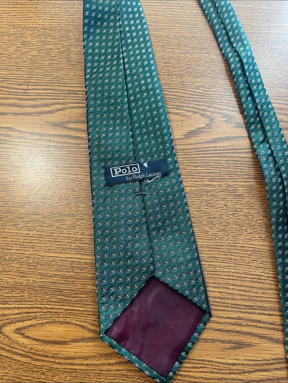 Polo by Ralph Lauren Teal Green Geometric Silk Tie